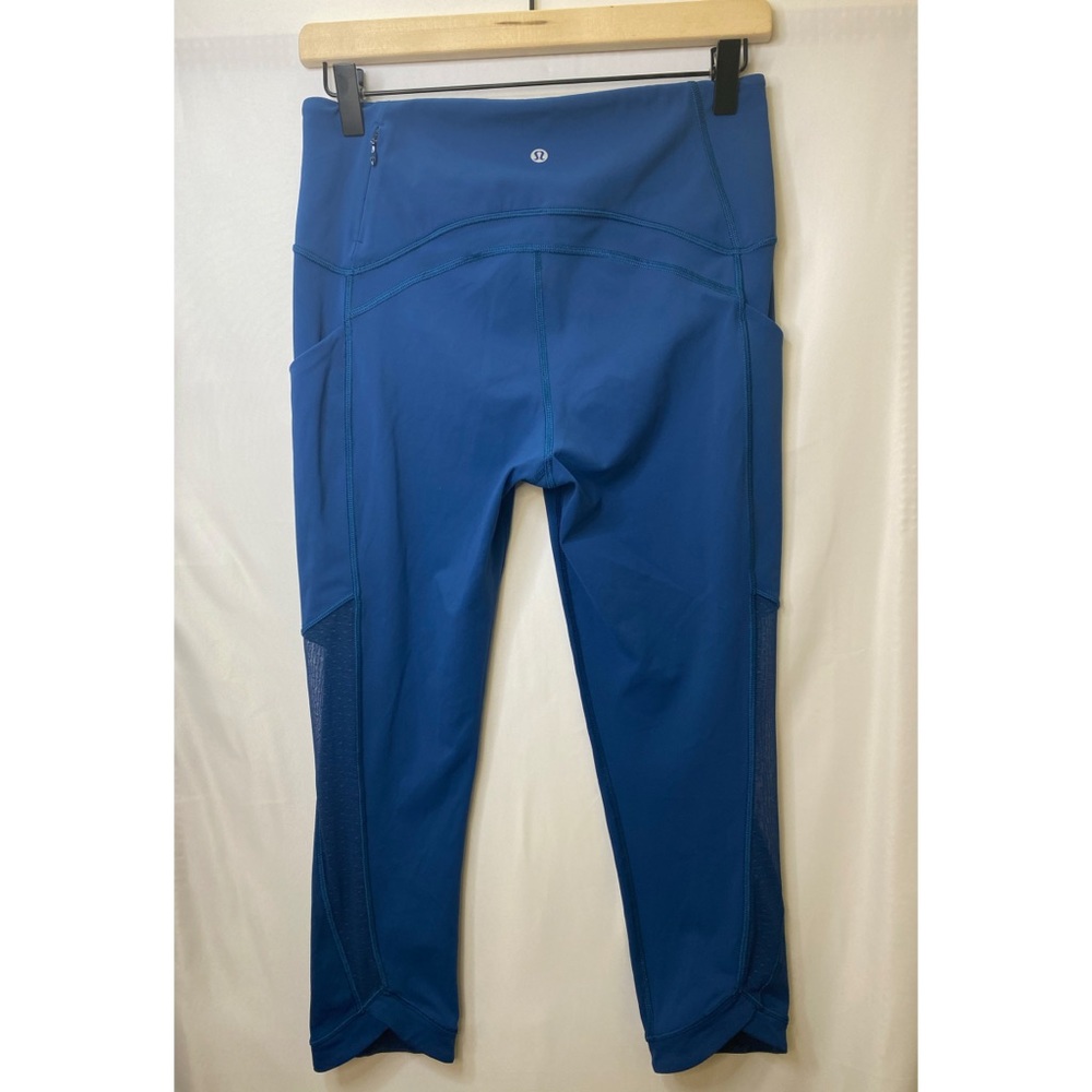 Lululemon mesh revitalize cropped legging teal sz8